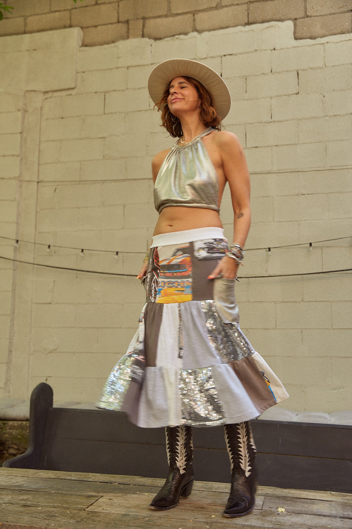 "Touch of Grey"  Daisy Skirt