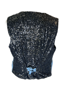 Denim Vest with Charcoal Sequin
