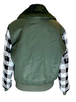 Army Bomber with Sequin Sleeves