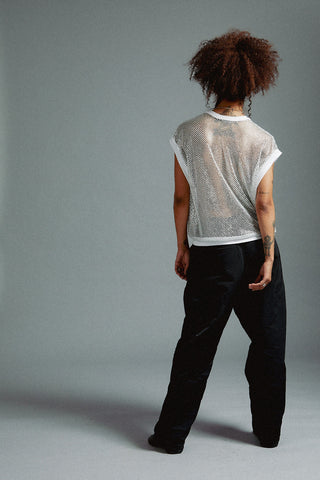 White Crystal V Neck Vest
